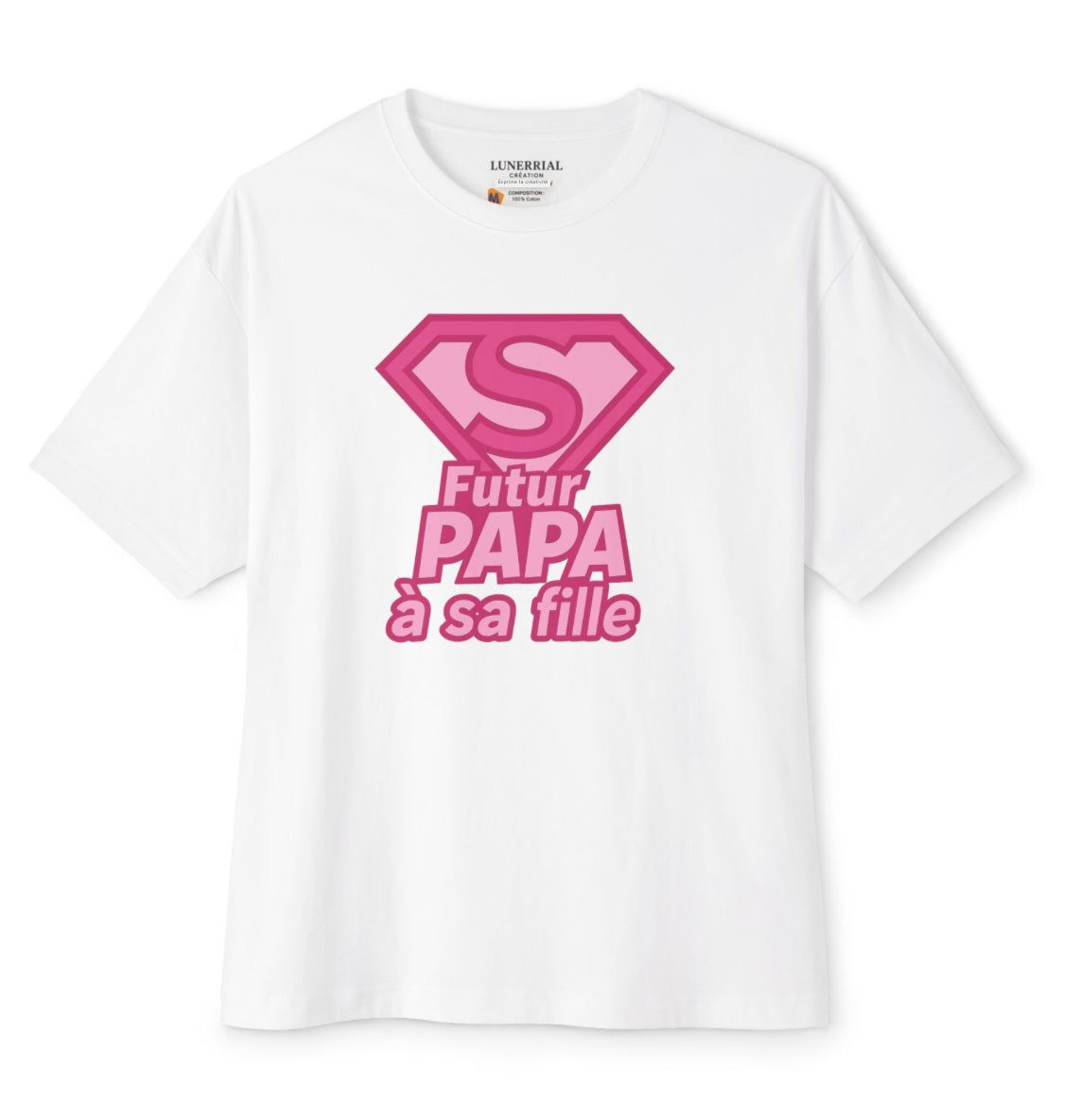 Titre : T-shirt “Futur Papa à sa fille” – Style Super-héros 💖🦸♂️